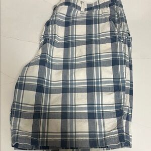 Dockers Men's Navy and White Plaid  Shorts Size 36
